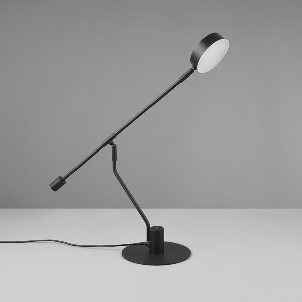 Trio Lighting Lampă de birou Manduro LED, negru, metal, CCT dimabil, reglabil, Negru, Studiu / Birou, Metal