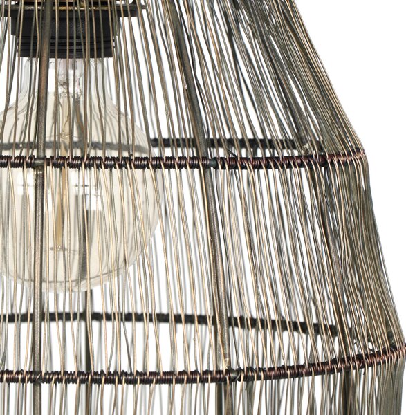 Trio Lighting Lampă suspendată Soraya, 1 bec, ovală, metal, alamă antică, reglabil, Bronz / Alamă Veche, Camera de zi / sufragerie, Metal