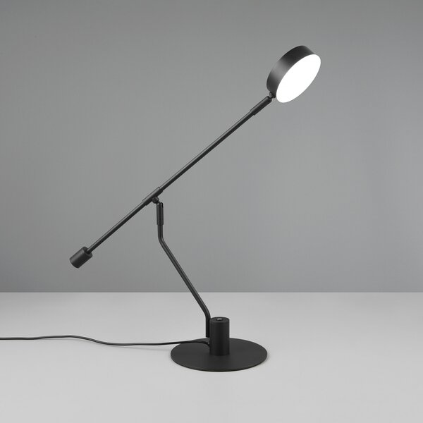 Trio Lighting Lampă de birou Manduro LED, negru, metal, CCT dimabil, reglabil, Negru, Studiu / Birou, Metal