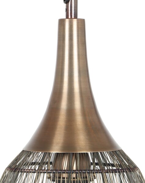 Trio Lighting Lampă suspendată Soraya, 1 bec, ovală, metal, alamă antică, reglabil, Bronz / Alamă Veche, Camera de zi / sufragerie, Metal