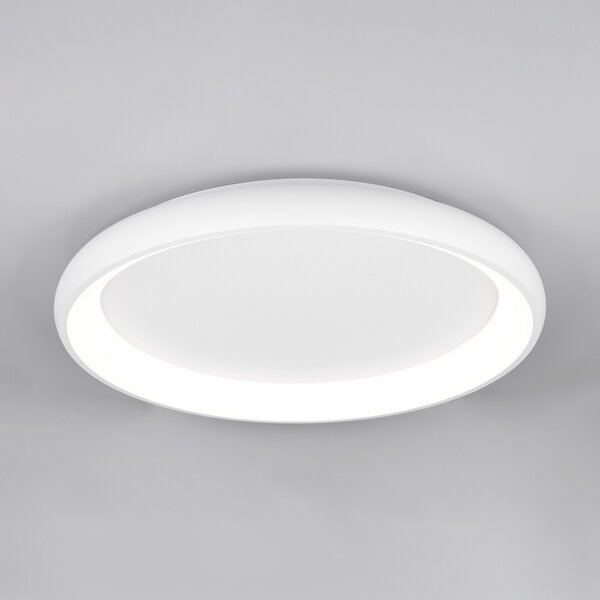 Trio Lighting Plafonieră LED Cardona, Ø 75 cm, alb mat, metal, CCT, reglabil, Alb, Camera de zi / sufragerie, Metal, Modern