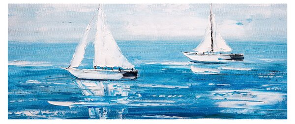 Tablou - Pictură yacht pe mare (120x50 cm)