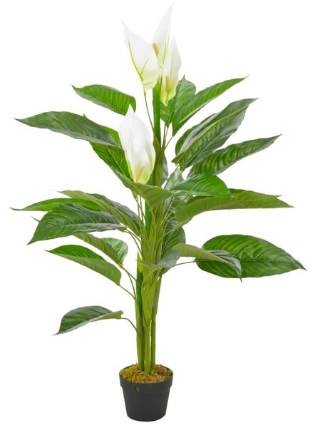 Plantă artificială Anthurium cu ghiveci, alb, 115 cm