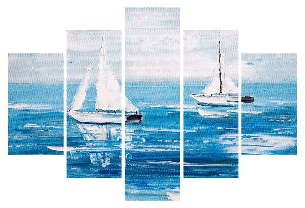 Tablou - Pictură yacht pe mare (150x105 cm)