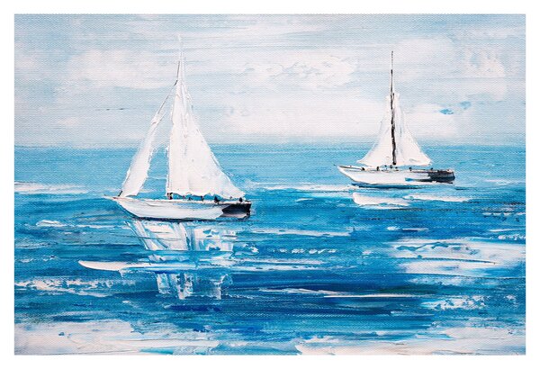 Tablou - Pictură yacht pe mare (90x60 cm)