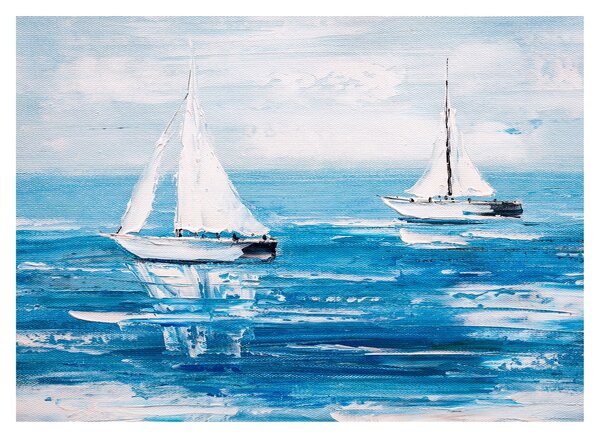 Tablou - Pictură yacht pe mare (70x50 cm)