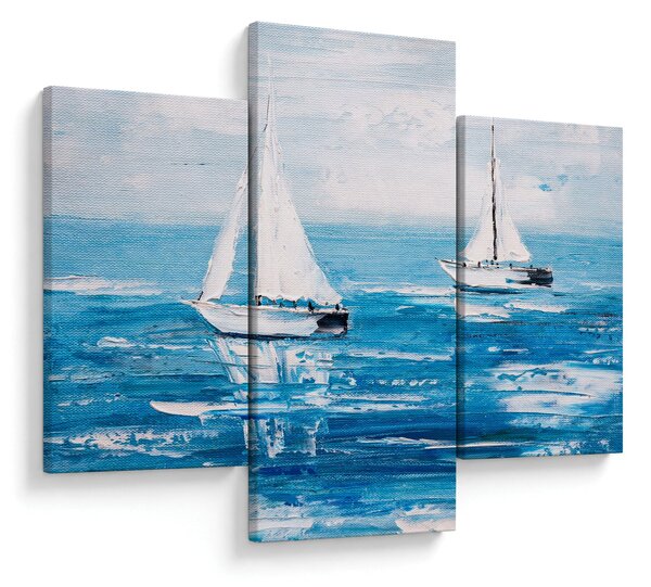 Tablou - Pictură yacht pe mare (90x60 cm)