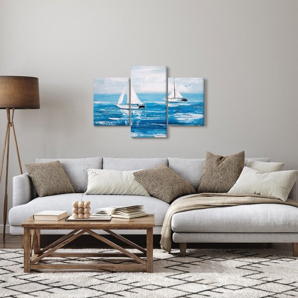 Tablou - Pictură yacht pe mare (90x60 cm)