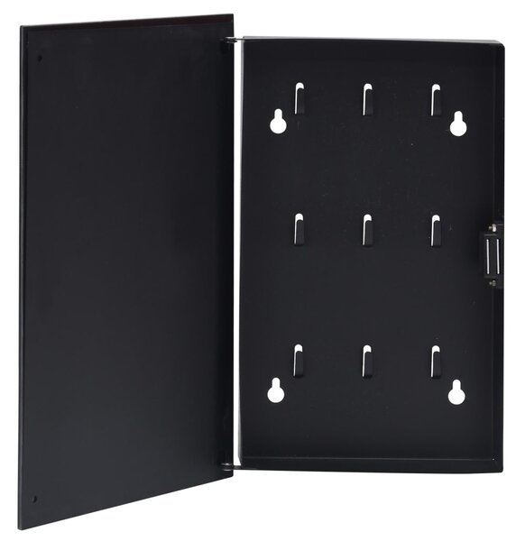 Casetă pentru chei cu tablă magnetică, negru, 30 x 20 x 5,5 cm