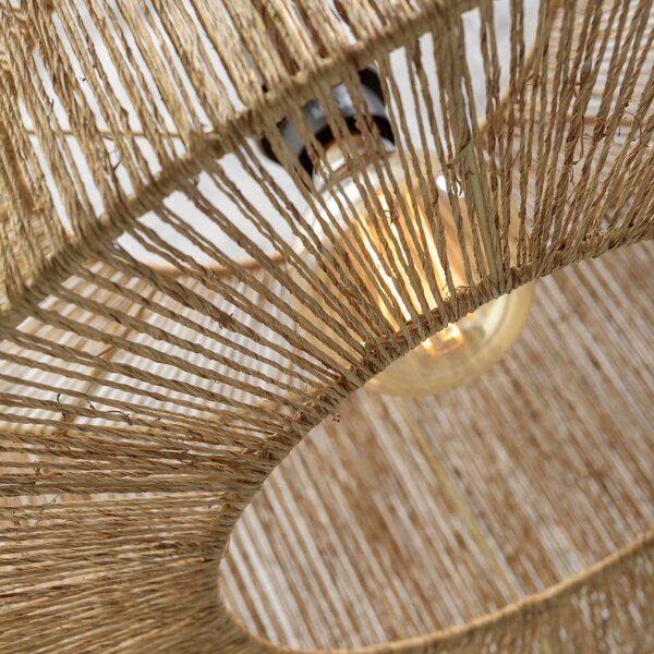 Good & Mojo & lampadar Iguazu, natural/negru, Ø50cm, cilindru, Negru, Camera de zi / sufragerie, Bamboo, Design