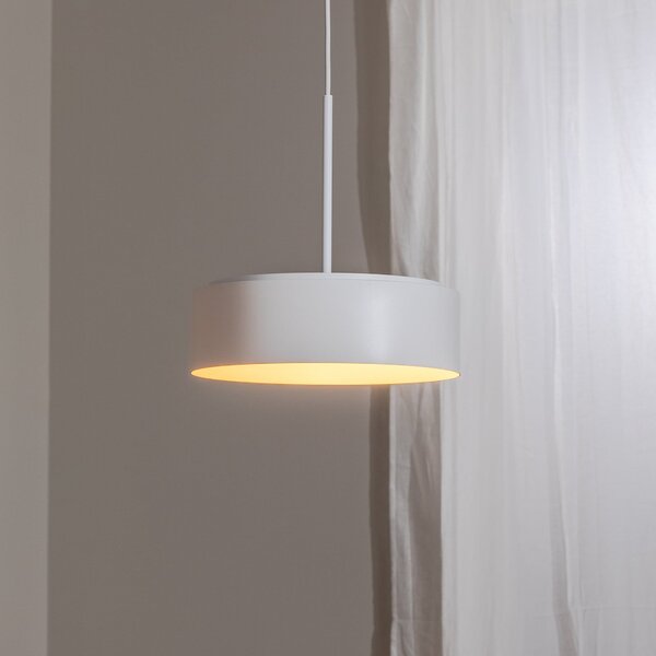 BEGA Bega Lampă suspendată LED Studio Line, Ø 36 cm, alb-auriu, DALI, reglabil, Alb, Camera de zi / sufragerie, Aluminiu