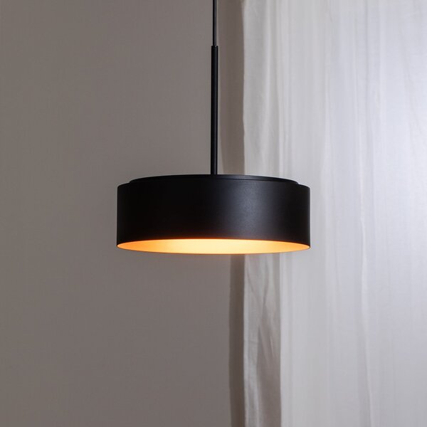 BEGA Bega Lampă suspendată LED Studio Line Ø 36 cm negru-cupru DALI, reglabil, Negru, Camera de zi / sufragerie, Aluminiu