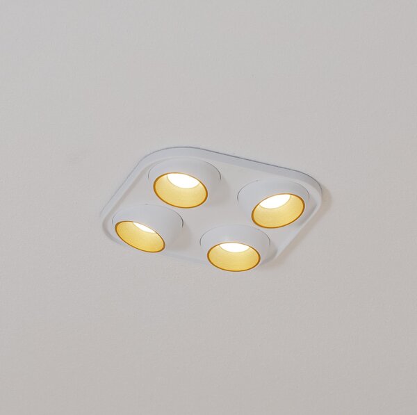 BEGA Bega LED spot de încastrat Studio Line, alb/zahăr, 4 becuri., reglabil, Alb, Camera de zi / sufragerie, Plastic, Plafon cu flacără multiplă