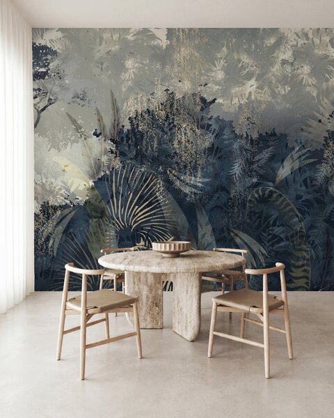 Tapet Africa magică cu pădure tropicală și elemente vectoriale, Fototapet Natură, w02643 : Uwalls.ro