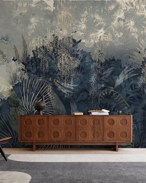 Tapet Africa magică cu pădure tropicală și elemente vectoriale, Fototapet Natură, w02643 : Uwalls.ro