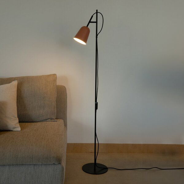 FARO BARCELONA Studio lampadar, roz/negru, oțel, înălțime 132,5 cm, Roz / Rosé, Camera de zi / sufragerie, Metal