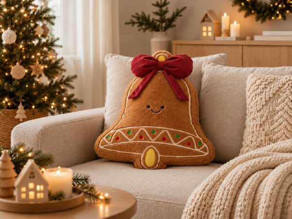 Perna decorativa CHRISTMAS BELL 45 cm, maro
