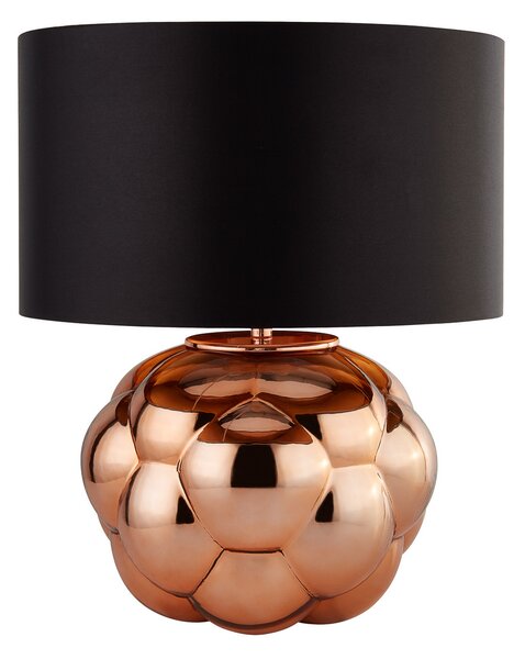 Searchlight Lampă de masă Fizz, negru/cupru, sticlă, 30 cm înălțime, E27, Negru, Camera de zi / sufragerie, Sticlă, Modern
