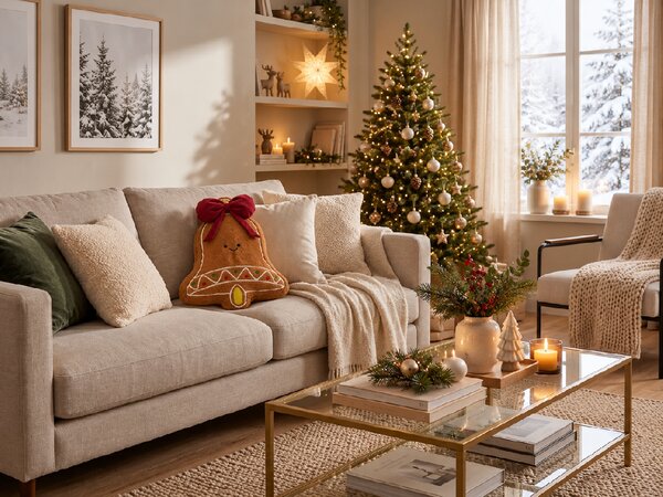 Perna decorativa CHRISTMAS BELL 45 cm, maro