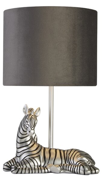 Searchlight Lampă de masă Zebra, negru/argintiu, rășină sintetică, 26 cm, E27, Negru, Camera de zi / sufragerie, Țesătură / Textil, Modern