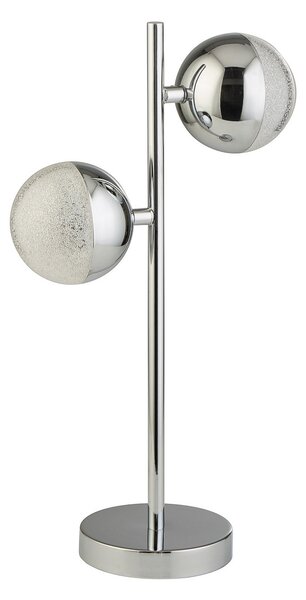Searchlight Lampă de masă Marbles LED, cromată, sticlă, înălțime 45 cm, Metalic, Camera de zi / sufragerie, Metal, Modern