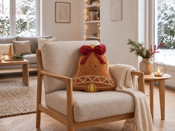 Perna decorativa CHRISTMAS BELL 45 cm, maro