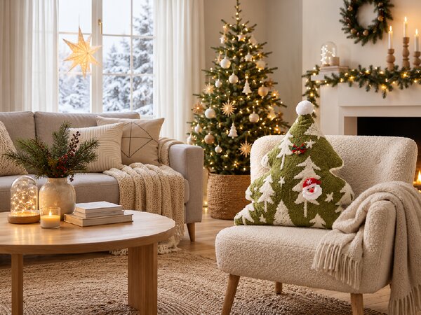 Perna decorativa WINTER PINE 45 cm, verde