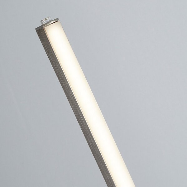 Searchlight Tribeca Lampadar LED, argintiu/alb opal, metal, CCT, 150 cm, Gri, Camera de zi / sufragerie, Metal, Modern