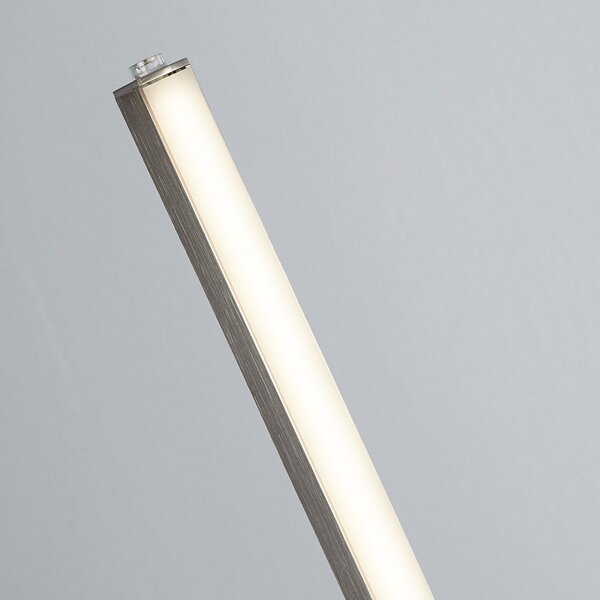 Searchlight Tribeca Lampadar LED, argintiu/alb opal, metal, CCT, 150 cm, Gri, Camera de zi / sufragerie, Metal, Modern