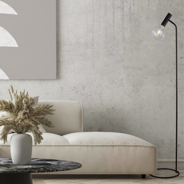 Searchlight Dulwich lampadar, dimabil, negru, metal, 152 cm, E27, reglabil, Negru, Camera de zi / sufragerie, Metal, Modern