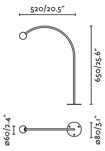 FARO BARCELONA Lampă cu soclu LED Cuca, negru, oțel inoxidabil/sticlă, înălțime 65 cm, Negru, Oțel inoxidabil, Modern
