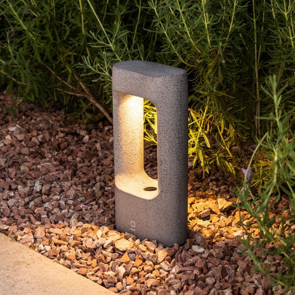 FARO BARCELONA Lampă cu soclu Totem, gri, beton, înălțime 28,5 cm, Gri, Beton, Modern