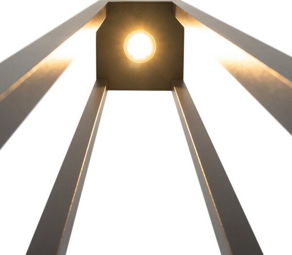Maytoni LED lumină de exterior Elbe, înălțime 200 cm, culoare grafit, Negru, Metal, Modern
