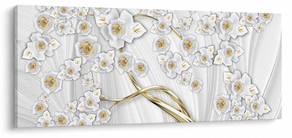 Tablou - Copac cu decor auriu (120x50 cm)