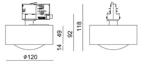 Molto Luce LED reflector trifazat Mag, alb, 827, reglabil, Alb, Studiu / Birou, Aluminiu, Modern