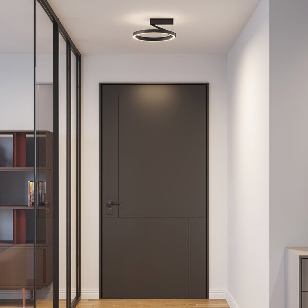 Molto Luce Plafonieră LED Melli SDI, negru, aluminiu, Ø 33 cm, reglabil, Negru, Camera de zi / sufragerie, Aluminiu, Modern