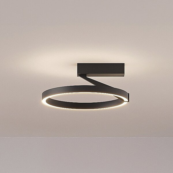 Molto Luce Plafonieră LED Melli SDI, negru, aluminiu, Ø 33 cm, reglabil, Negru, Camera de zi / sufragerie, Aluminiu, Modern