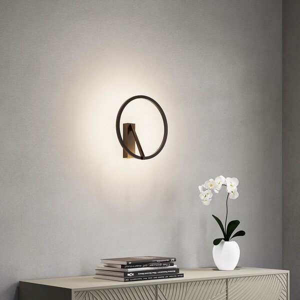 Molto Luce Aplică de perete cu LED Melli SD, negru, aluminiu, Ø 33 cm, reglabil, Negru, Camera de zi / sufragerie, Aluminiu, Modern