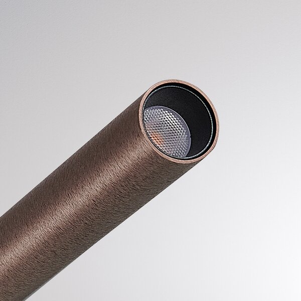 Molto Luce Lampadar LED Meyjo F, negru/cafea, aluminiu, reglabil, Maro / Rugină, Camera de zi / sufragerie, Aluminiu, Modern
