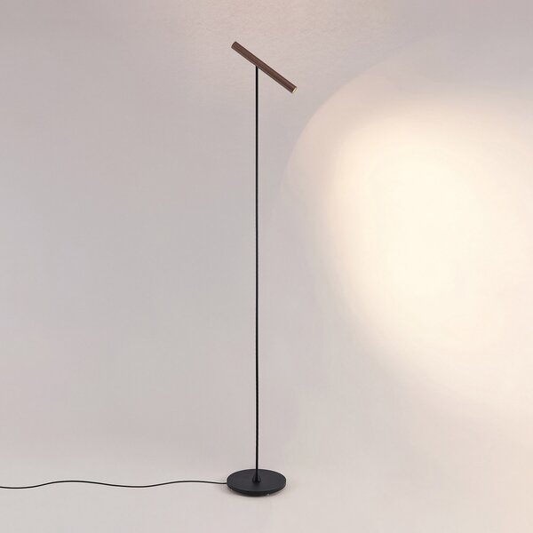 Molto Luce Lampadar LED Meyjo F, negru/cafea, aluminiu, reglabil, Maro / Rugină, Camera de zi / sufragerie, Aluminiu, Modern