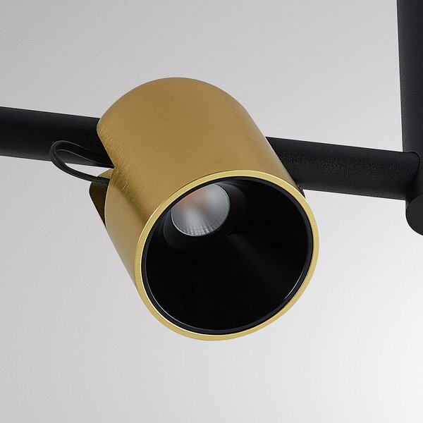 Molto Luce Lampă suspendată Nuun SD, negru / auriu, 3 becuri., reglabil, Negru, Camera de zi / sufragerie, Aluminiu, Modern