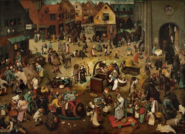 Pieter the Elder Bruegel - Artă imprimată Fight between Carnival and Lent, 1559, (40 x 30 cm)