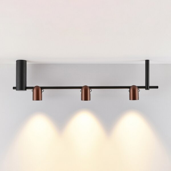 Molto Luce Lampă suspendată Nuun SD, negru/cafea, 3 becuri., reglabil, Negru, Camera de zi / sufragerie, Aluminiu, Modern