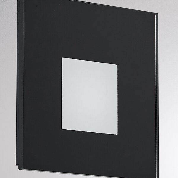 Molto Luce LED lampă încastrată perete R68 sticlă SQ, negru, CCT, reglabil, Negru, Hol, Aluminiu, Modern, Perete încastrat