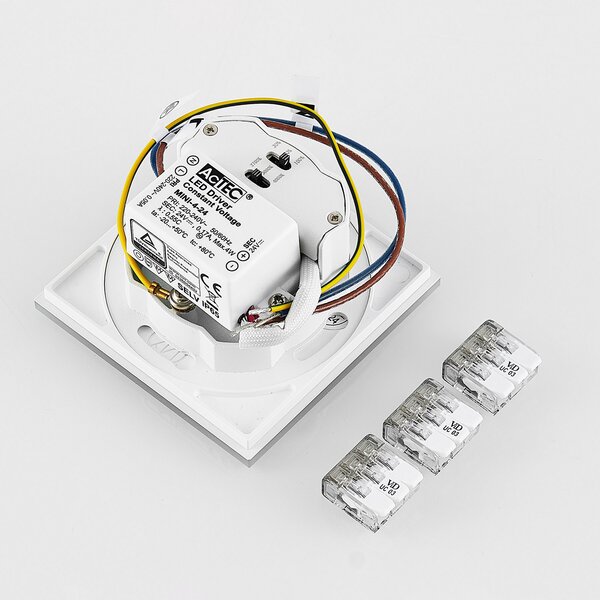Molto Luce LED lampă încastrată perete R68 sticlă IP44 SQ, alb, CCT, reglabil, Alb, Hol, Aluminiu, Modern, Perete încastrat