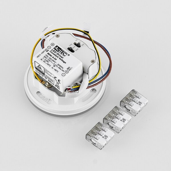 Molto Luce LED lampă încastrată perete 68R sticlă IP44 RD, alb. CCT, reglabil, Alb, Hol, Aluminiu, Modern, Perete încastrat