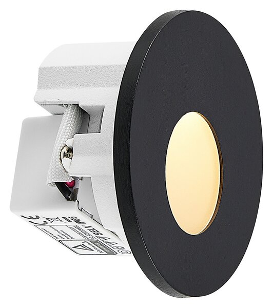 Molto Luce LED lampă încastrată perete 68R IP44 RD, negru, CCT, reglabil, Negru, Hol, Aluminiu, Modern, Perete încastrat