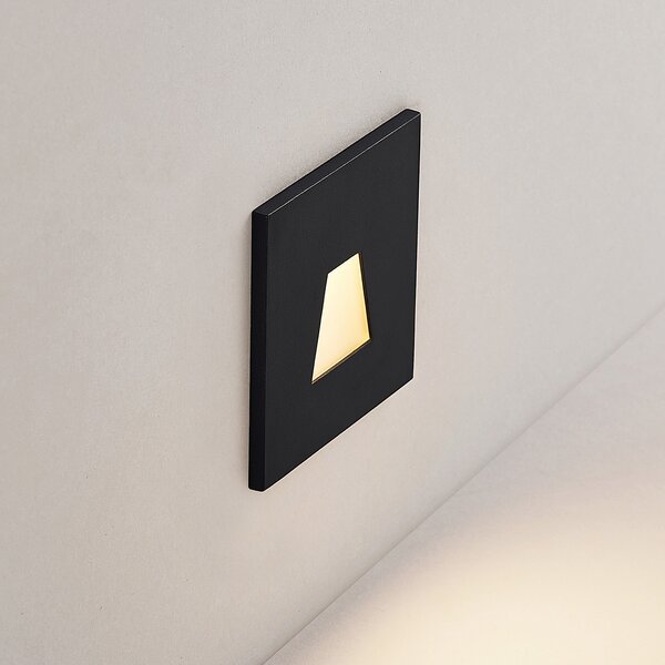 Molto Luce LED lampă încastrată perete 68R IP44 SQ, negru, CCT, reglabil, Negru, Aluminiu, Modern, Perete încastrat