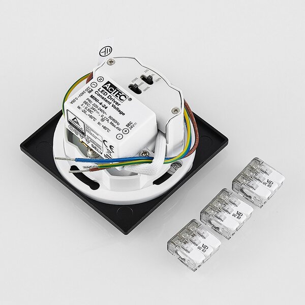 Molto Luce LED lampă încastrată perete 68 R Sina IP44 SQ, negru, reglabil, Negru, Aluminiu, Modern, Perete încastrat