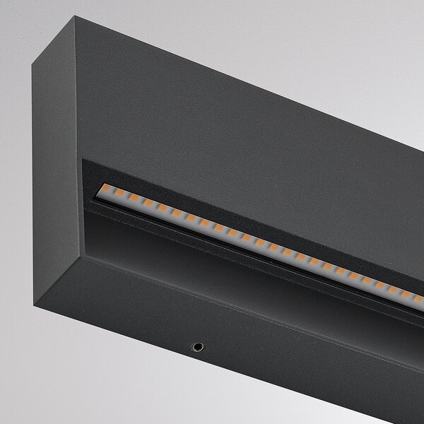 Molto Luce Lampa de perete pentru exterior cu LED Cado, lățime 25 cm, negru, Negru, Aluminiu, Modern, Soclu de perete jos